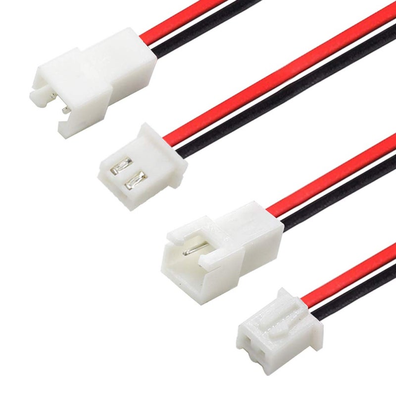 Hxchen JST XH2.54 2Pin Micro Female and Male Connection Plug with Red Black Terminal Connector Wire Cable 200mm - (10 Pairs) - Image 3